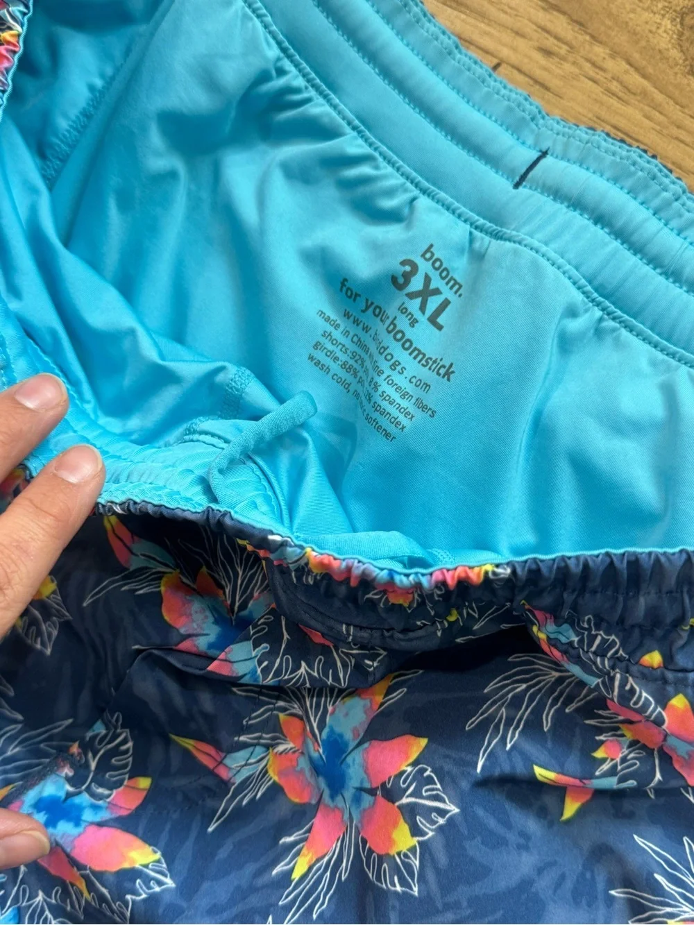 Birddogs Navy Floral Swim Shorts with Pink & Turquoise Accents